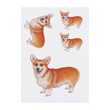 4 x 'Corgi Dog' Temporary Tattoos / Transfers TO00034103