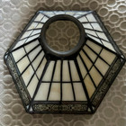 Tiffany Style Lamp Shade Replacement Yellow Hexagon Stained Glass — photo 2