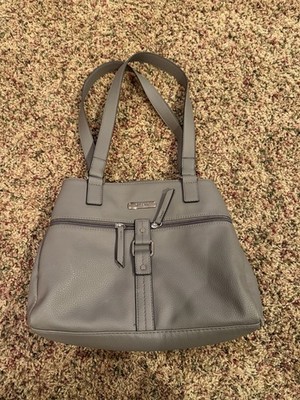 Rosetti Womans Gray Shoulder Bag Purse - Faux Leather-Many Pockets-MEDIUM Sized
