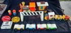 Vintage 15 piece lot of Fisher Price Little People Wooden Train Sets 1960s chug
