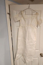 Antique 1910s style Edwardian White Lace Cotton Dress Fabric Buttons XS