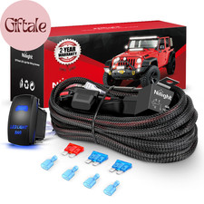 Wiring Harness Kit Nylon 16 AWG 2 Leads LED Light Bar 12V 5Pin Rocker Switch Las