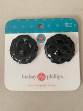 New Lindsay Phillips Interchangeable Snaps  Felicity  Black Floral