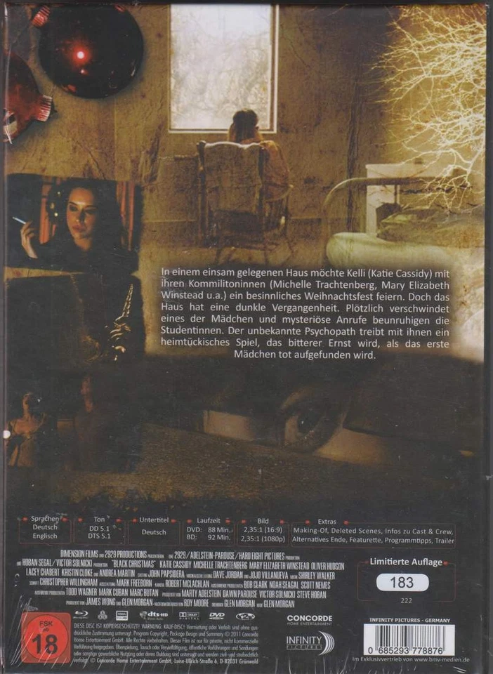 "BLACK CHRISTMAS" - Horror Kult Remake - ltd BLU RAY DVD MEDIABOOK Cover B - OVP - Bild 3 von 3