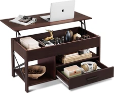 Lift Top Coffee Table, 39" Coffee Table with Storage Drawers, Hidden Compartment