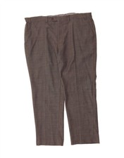 CHAPS Mens Slim Suit Trousers W42 L30 Grey Check Wool BO17