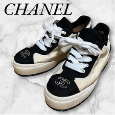 Chanel Coco Mark Two-tone Sneakers Bicolor Size 36 US About 6 For Women