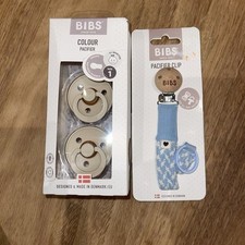 BIBS Bundle Dummies Size 1 And Pacifier Clip Brand New In Box