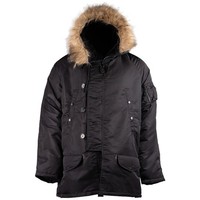 N3B Polarparka Parka Schwarz XS-3XL Winterjacke Mantel Mit Fellkapuze Polarjacke