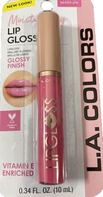 L.A. Colors C68646 Moisturizing Lip Gloss Paradise Pink-Brand New
