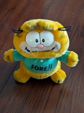 Vintage 1981 Dakin Garfield 8" Plush Golfer "Fore " Golf Club United 1980's Vtg