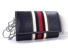 GUCCI 154265 Sherry Line Leather 6 Consecutive Key Case Navy FV4328