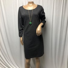 Old Navy Dress Womens Size Medium Charcoal Gray Long Sleeve Knit Sheath Office