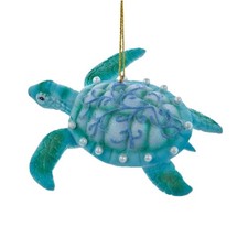 Kurt Adler Resin Ornament for Christmas Tree, Blue  Green Sea Turtle