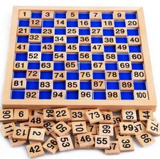 Wooden Hundred Board Montessori Math Counting Toys, 1 - 100 Numbers