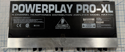 Behringer Powerplay-XL 4 channel Headphones Distribution Amplifier Model HA4700