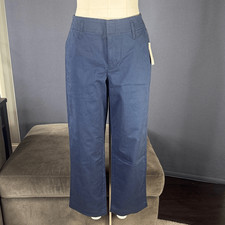 Women s Navy Blue Straight Leg High Rise Office Casual Pants a new day 10R NEW
