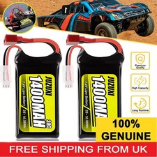 2X 2S 1400mAh 7.4V Lipo Battery with Deans T-Plug for 1/10 1/16 1/18 1/24 Racing
