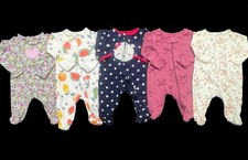 Baby Girl Newborn Carter's Cotton Footed Sleeper Pajama Clothes Lot Bundle