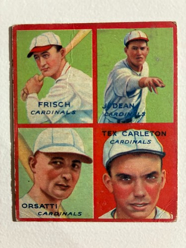 Carleton, Dean, Frisch, Orsatti #1A 1935 Goudey 4 in 1 card