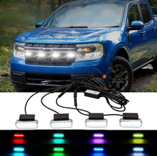 4pcs Rgb Led Front Grille Running Lights Multicolor For 2022-2024 Ford Maverick