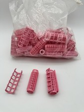 VTG Wilhold Lot Of 38 Assorted Pink Hair Curler Rollers USA Snap-On 2 Sizes