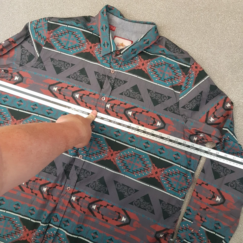 Joe Browns мужская рубашка 2XL XXL фиолетовый синий ацтекский вестерн навахо абстрактный - Изображение 4 из 4