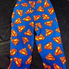 DC Comics Superman Boys Pajama Pants Blue Fleece X-Large 100 Polyester
