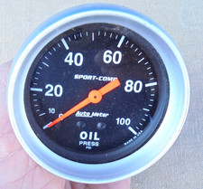 Auto Meter Sport Comp 2 58 Mechanical 0-100 Oil Pressure Gauge 3421 - Tested Auto Meter Sport Comp 2 58 Mechanical 0-100 Oil Pressure Gauge 3421 - Tested