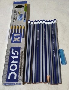 10 Pcs X-Tra Super Dark #2 HB Pencils with Protection Cap D21