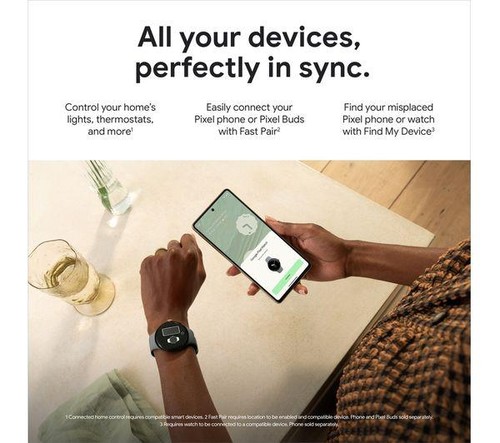 Google Pixel Watch Smartwatch - Activity & Heart Tracking - Matte Black - Picture 12 of 12