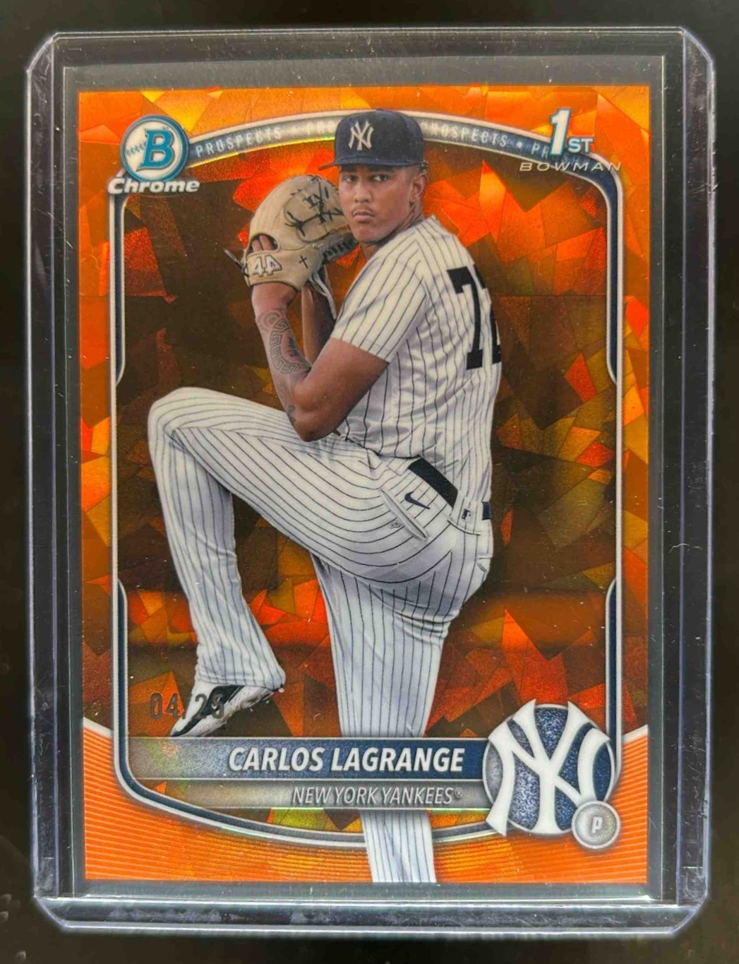 2025 Bowman Chrome Sapphire Carlos Lagrange Orange Refractor 1st Prospect #4/25