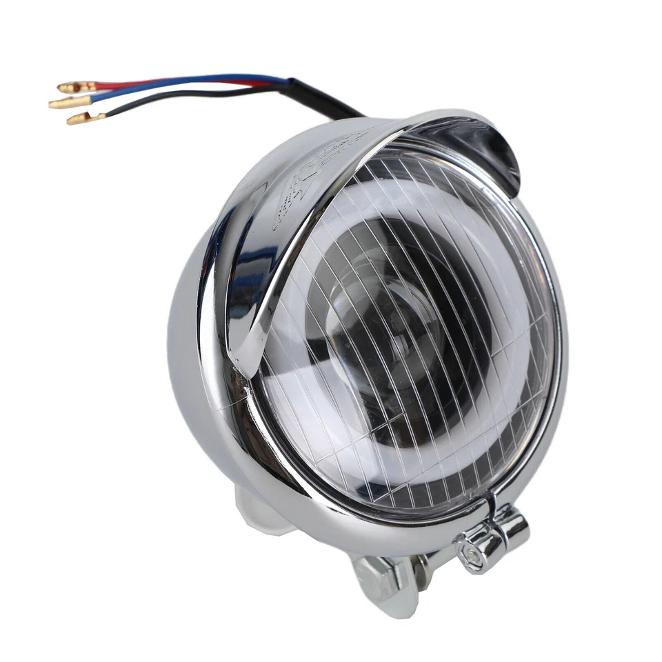 5″ Motorcycle Bike Chrome Bullet Headlight Spot Fog Lamp Bulb Fit For Chopper - Изображение 3 из 4