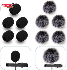 Microphone Cover Furry Windscreen Foam Cover Set for Lavalier Lapel Microphone