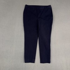 Talbots Pants Women's 10P Blue Chatham Ankle Chino Side Zip Stretch Cotton