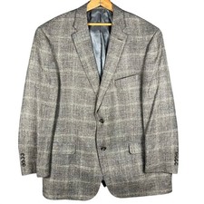 Jos. A. Bank Reserve Sport Coat Mens 48L Silk Linen Wool Plaid Blazer E. Thomas