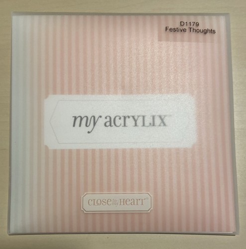 Close To My Heart Acrylix Acrylic Cling Stamps D1179 “Festive Thoughts” Phrases- - Afbeelding 1 van 3