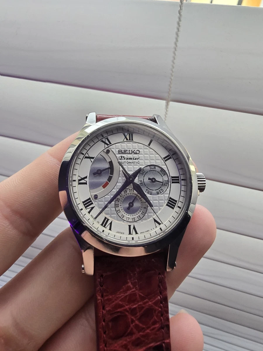 SERVICED* Seiko Premier Automatic Power Reserve 6R20-00A0 | eBay