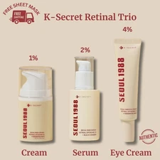 K-Secret Seoul 1988 Retinal Trio Cream Serum Eye Cream Set Anti-Aging K-Beauty