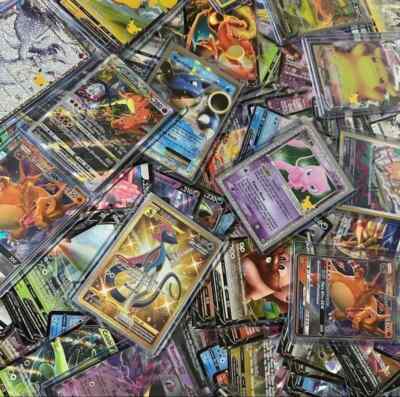 Pokemon Card Lot 100 OFFICIAL NEW TCG Cards + Ultra Rare V VSTAR VMAX GX OR EX