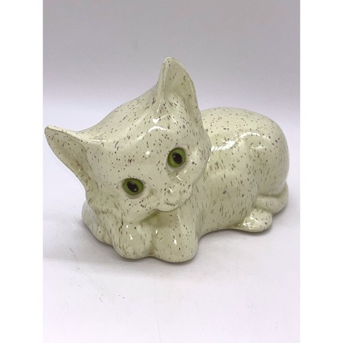 Vintage Speckled Pottery Cat Figurine Canadiana Pottery - Picture 2 of 5