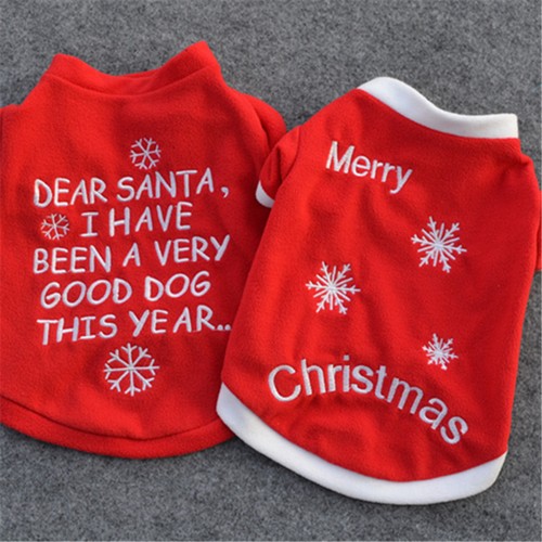 Pet Dog Puppy Santa Shirt Christmas Clothes Costumes Warm Jacket Coat - Picture 7 of 134