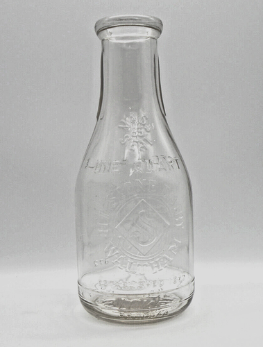 Vintage Duraglas TREQ Milk Bottle H L Stone Dairy Farm Waltham MA Est 1872 - Afbeelding 1 van 12