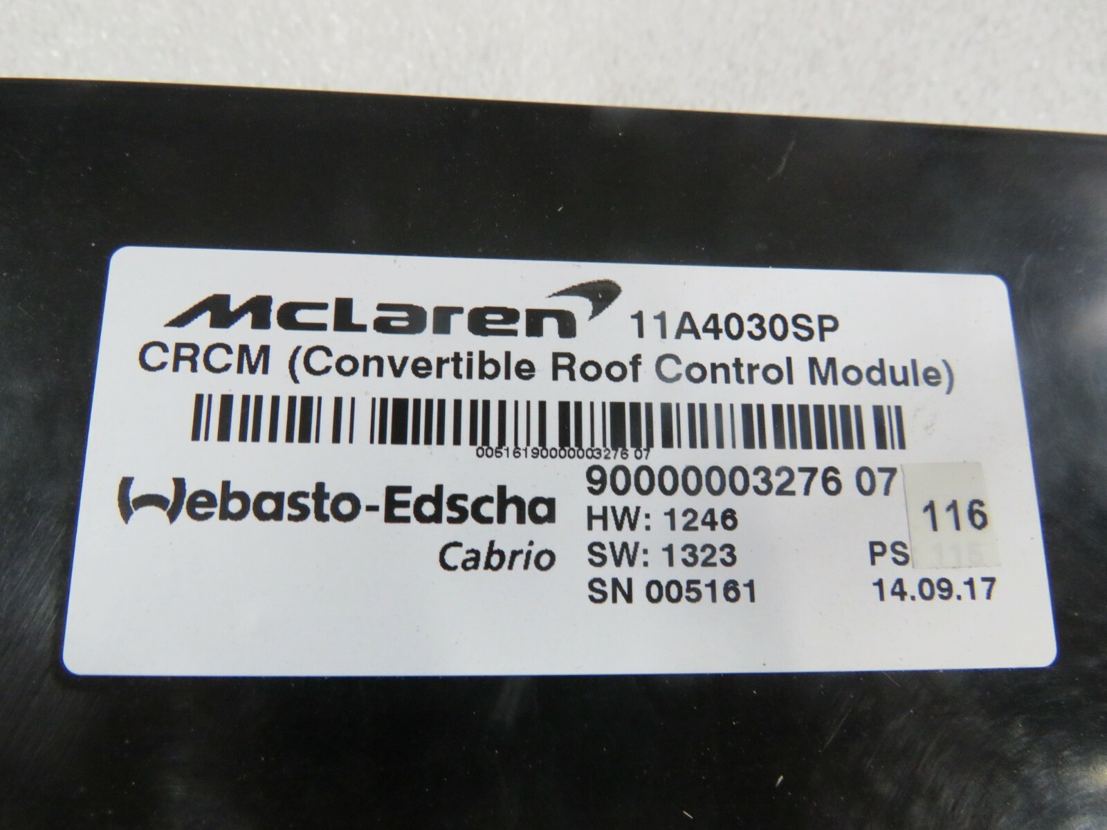 McLaren 570s, Roof / Convertible Top Control Module, Used, P/N 11A4030SP