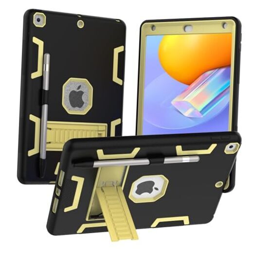 Slim Black & Gold iPad Case for 7th/8th/9th Gen with Pencil Holder