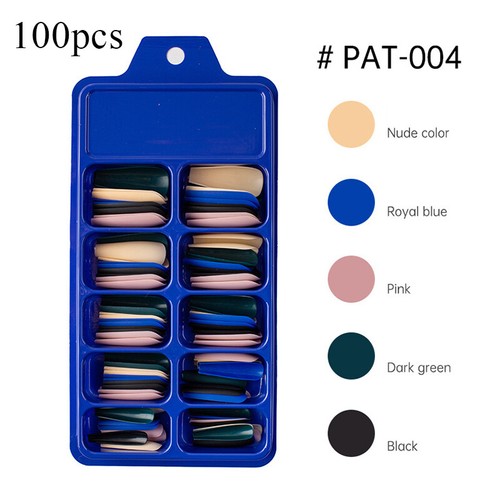100pcs Fake False Nails Tips Full Cover Long Coffin Ballerina Art Manicure US ↕ - Picture 22 of 35
