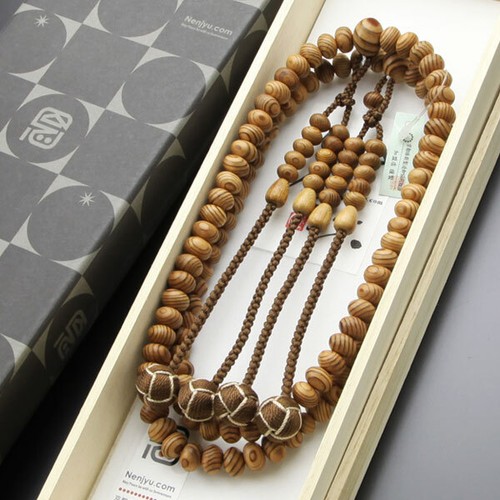 Shingon Buddhist Rosary Mala Juzu Prayer beads Japan Kyoto Yakusugi Cedar Japan - Picture 7 of 7