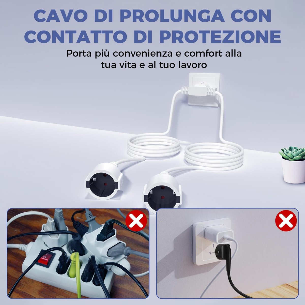Cavo Di Prolunga SCHUKO 3P Con Interruttore 1,5m - Foto 6