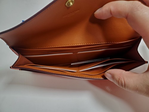 Coach CH809 Wynn Sun Orange Cross Grain Leather Soft Envelope Wallet NWT $175 - Picture 5 of 6
