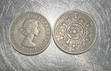 1961 Queen Elizabeth II Two Shilling/Florin UK Coin - circulated